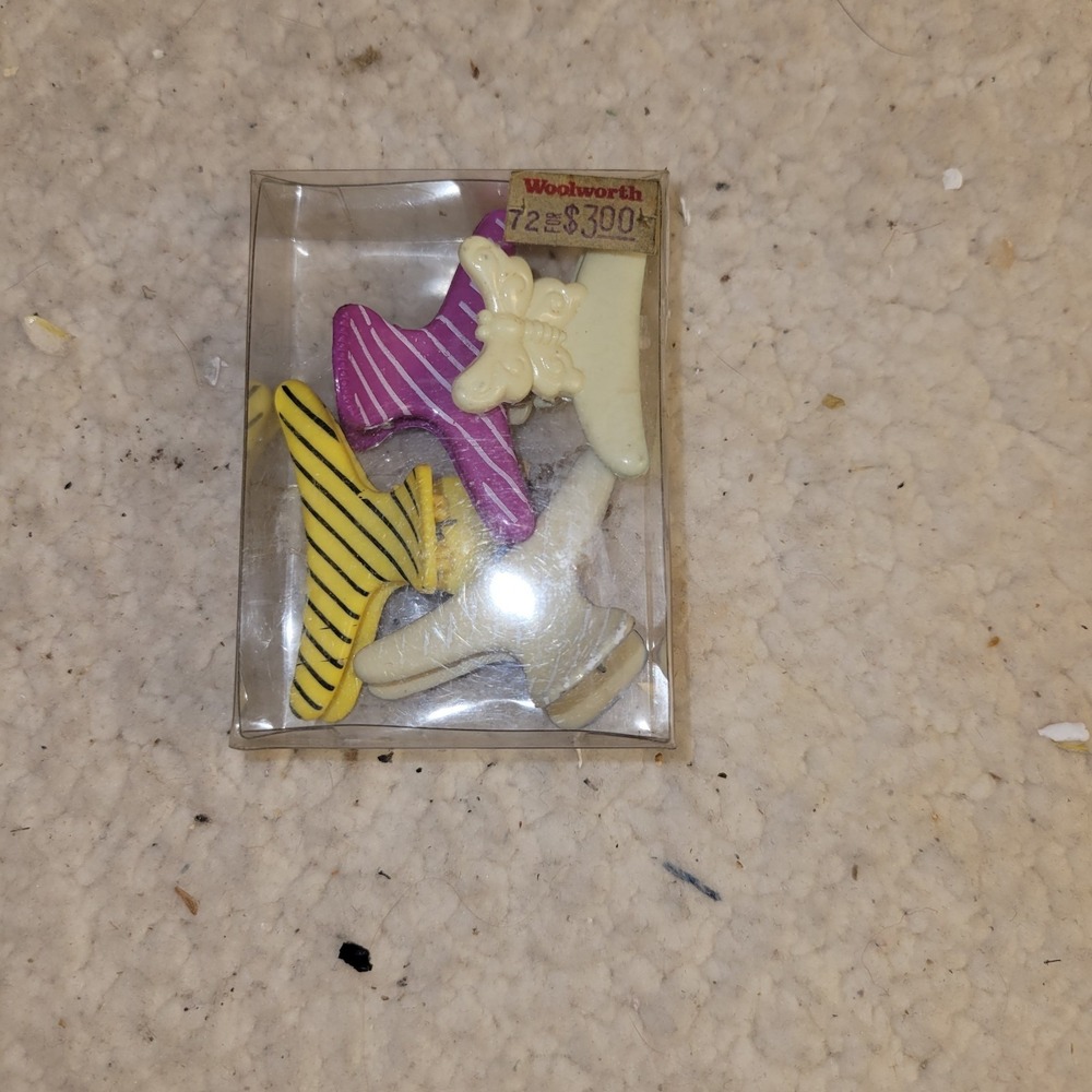 Vintage Woolworth Butterfly Hair Clips Lot‎ NOS 1970s Small Barrettes